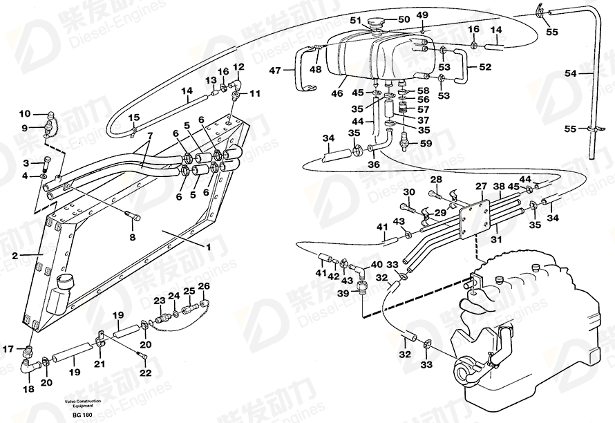 VOLVO Radiator 11033788 Drawing