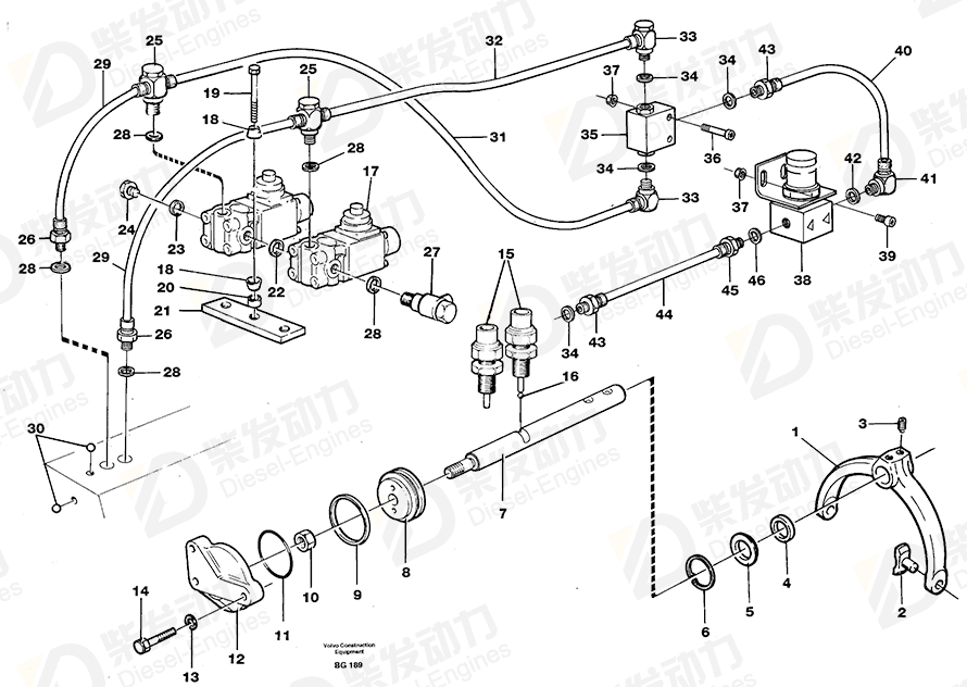 VOLVO Selector fork 11037489 Drawing