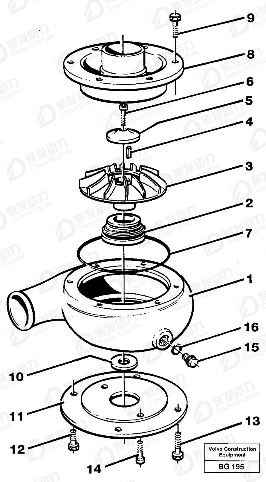 VOLVO Pump cover 11701242 Drawing