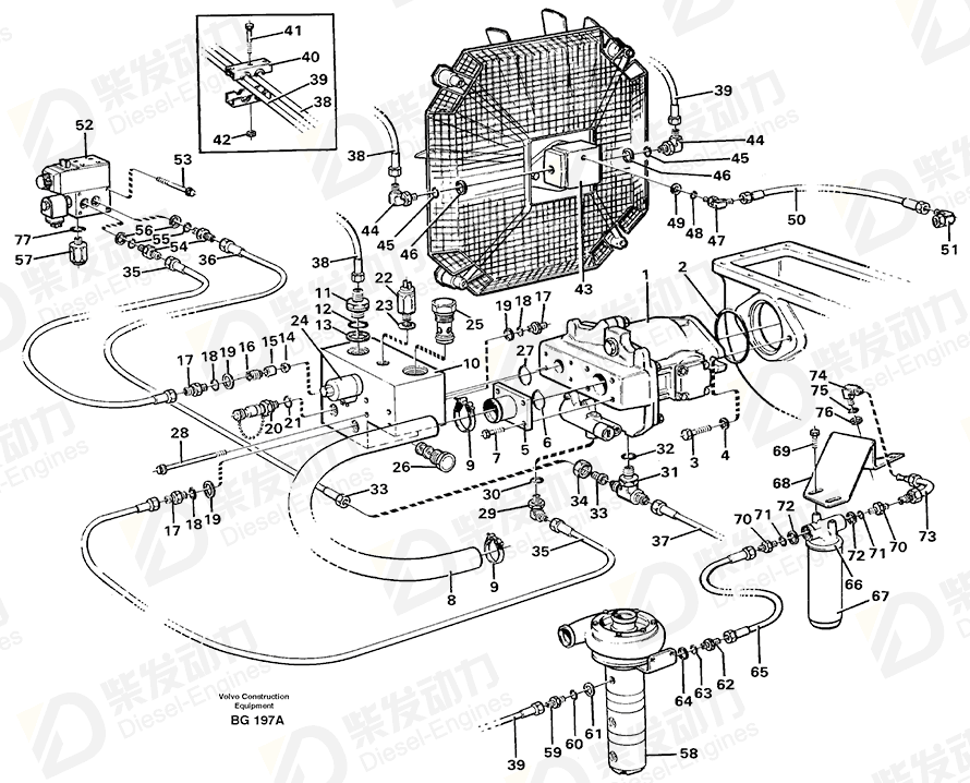 VOLVO Hose assembly 13932703 Drawing