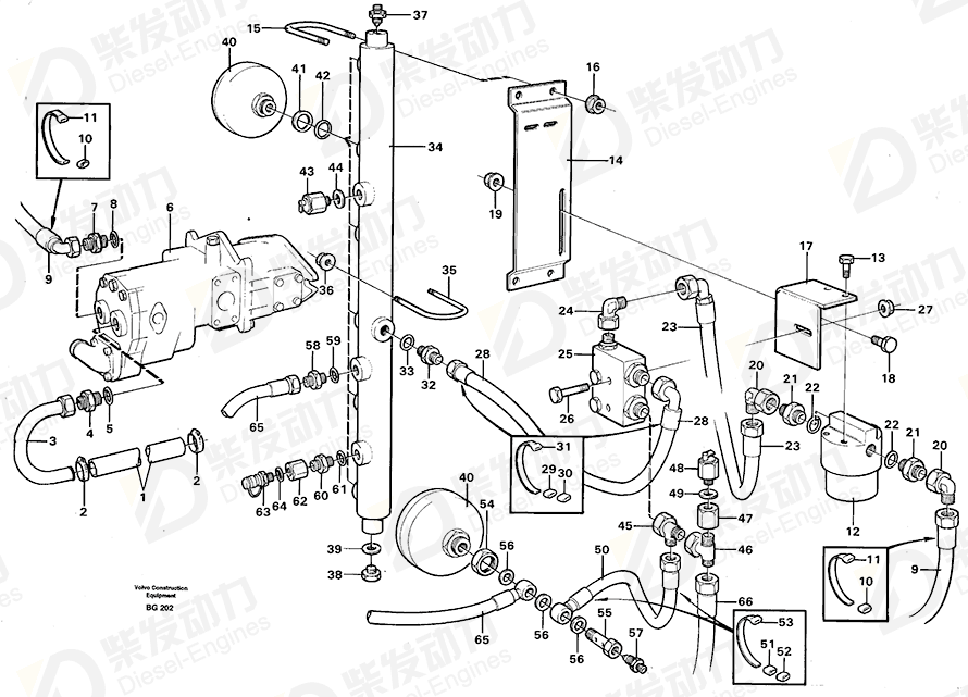 VOLVO Hydraulic hose 13961196 Drawing