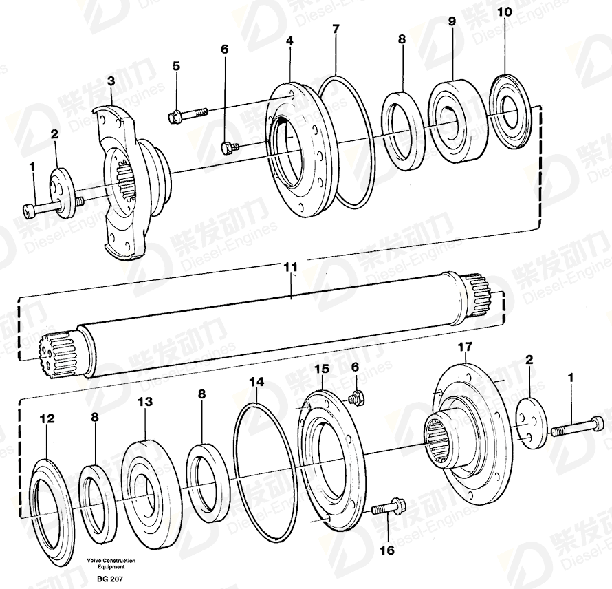 VOLVO Bearing cover 11051039 Drawing VOLVO Bearing cover 11051039 Drawing