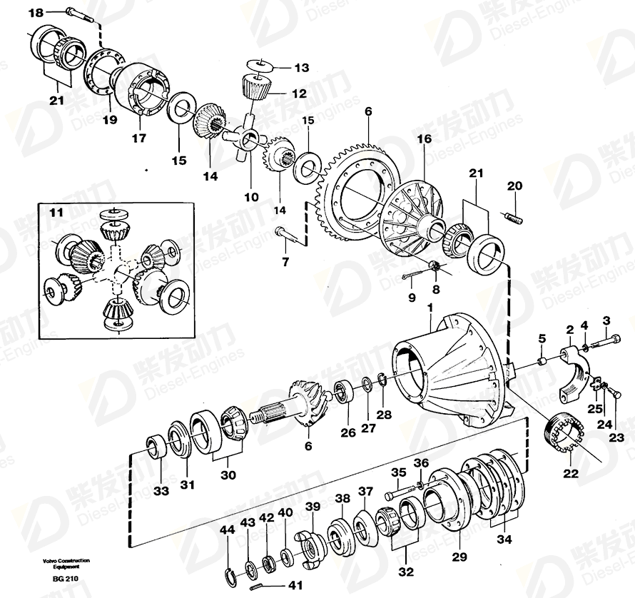VOLVO Differential carrier 11035728 Drawing VOLVO Differential carrier 11035728 Drawing