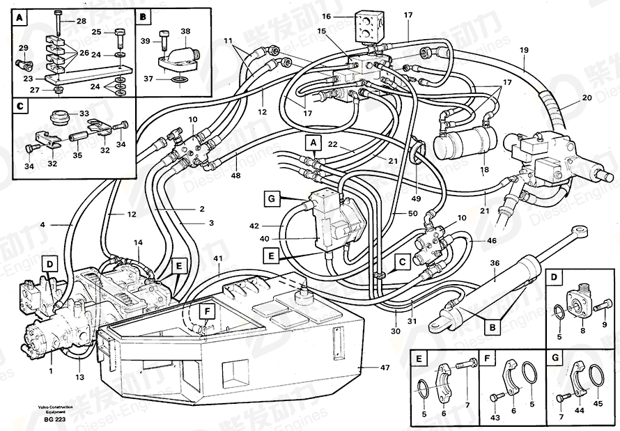 VOLVO Hose assembly 13933525 Drawing VOLVO Hose assembly 13933525 Drawing
