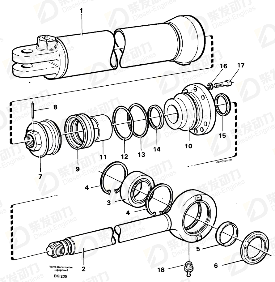 VOLVO Piston rod 11088303 Drawing VOLVO Piston rod 11088303 Drawing