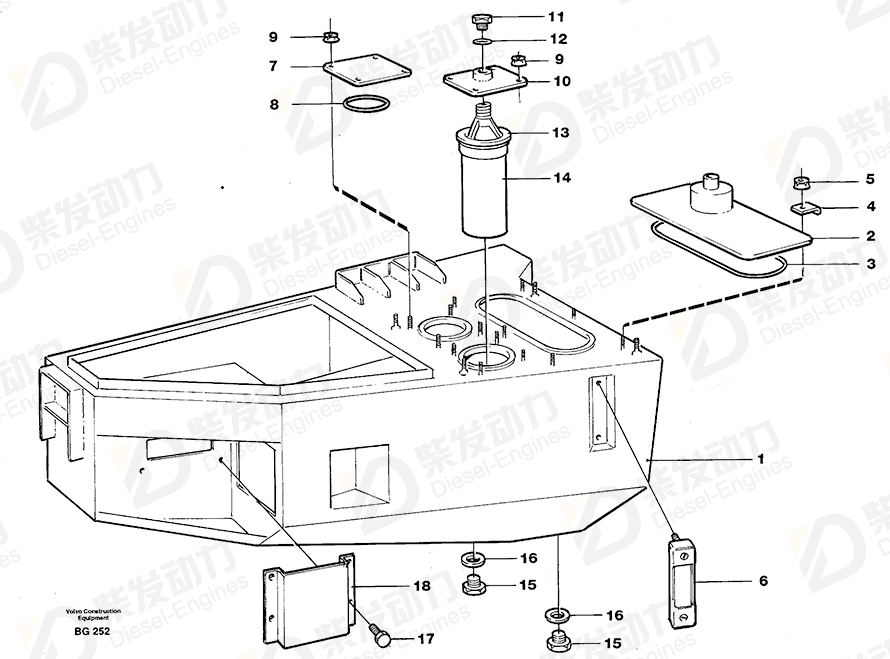 VOLVO Hydraulic fluid tank 11050679 Drawing