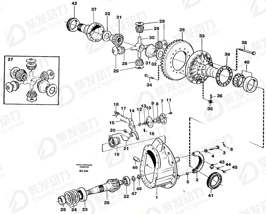 VOLVO Diff Gear Kit 11704470 Drawing