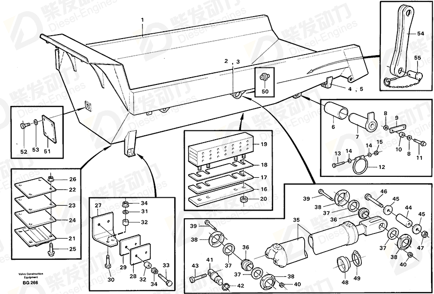 VOLVO Dumper body 11050800 Drawing VOLVO Dumper body 11050800 Drawing
