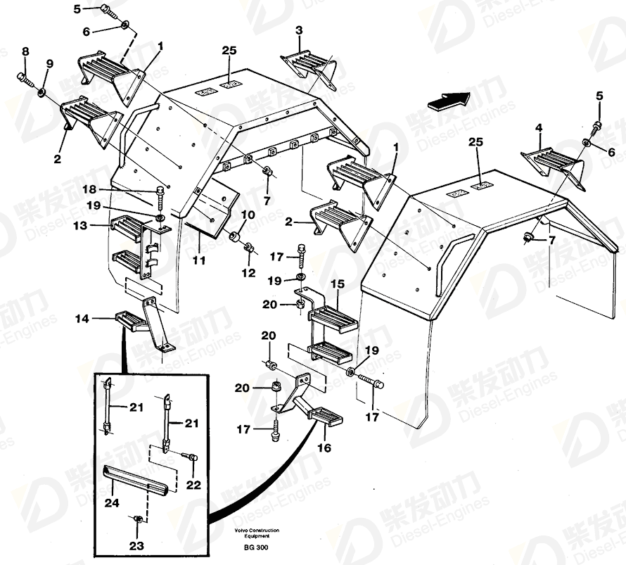 VOLVO Foot step 11050647 Drawing