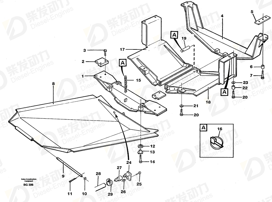 VOLVO Protecting plate 11050754 Drawing VOLVO Protecting plate 11050754 Drawing