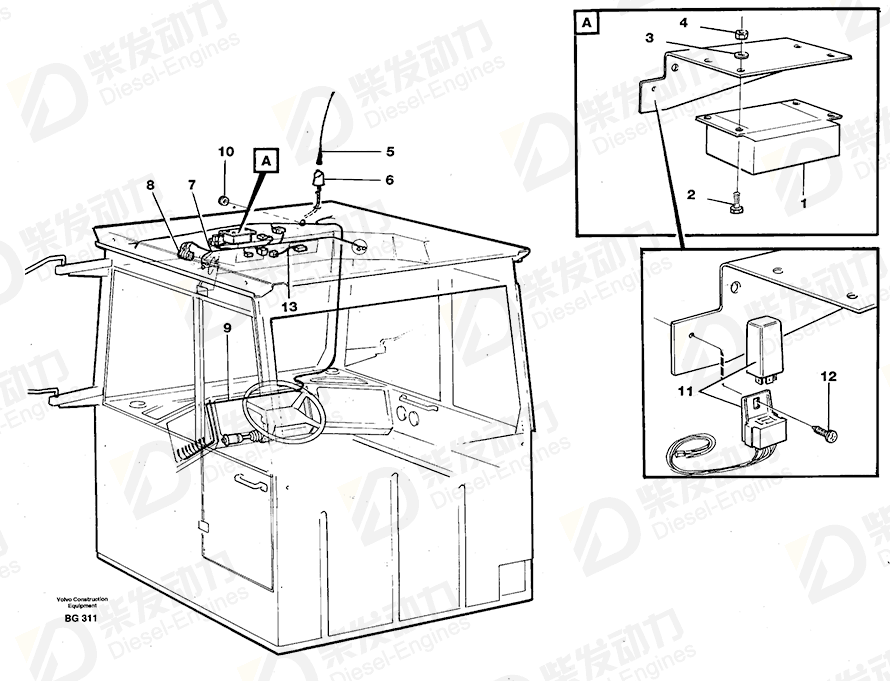 VOLVO Cable harness 11009932 Drawing VOLVO Cable harness 11009932 Drawing