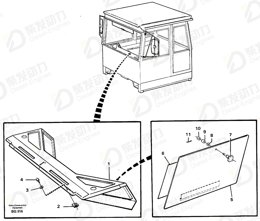 VOLVO Protecting cover 11058471 Drawing VOLVO Protecting cover 11058471 Drawing