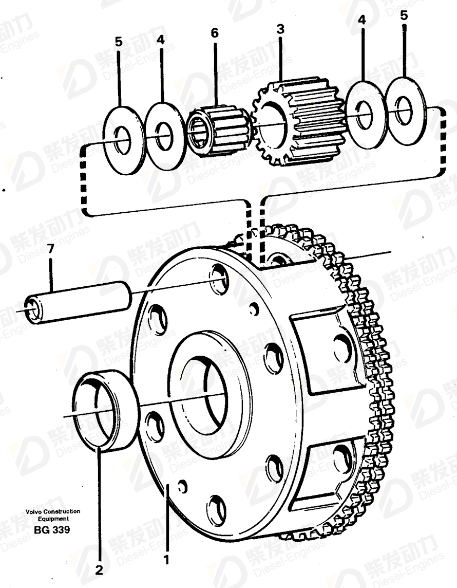 VOLVO Needle bearing 1650179 Drawing VOLVO Needle bearing 1650179 Drawing