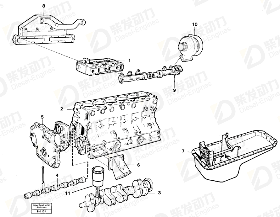 VOLVO Engine 8188122 Drawing
