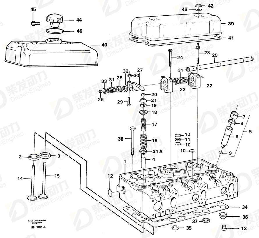 VOLVO Rocker arm shaft 471518 Drawing