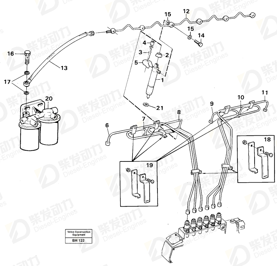 VOLVO Delivery pipe 477821 Drawing VOLVO Delivery pipe 477821 Drawing