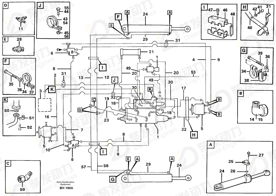 VOLVO Hose assembly 13933408 Drawing