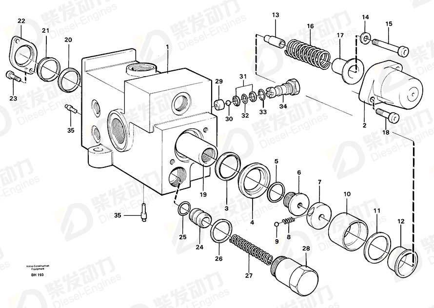 VOLVO Valve housing 11062431 Drawing