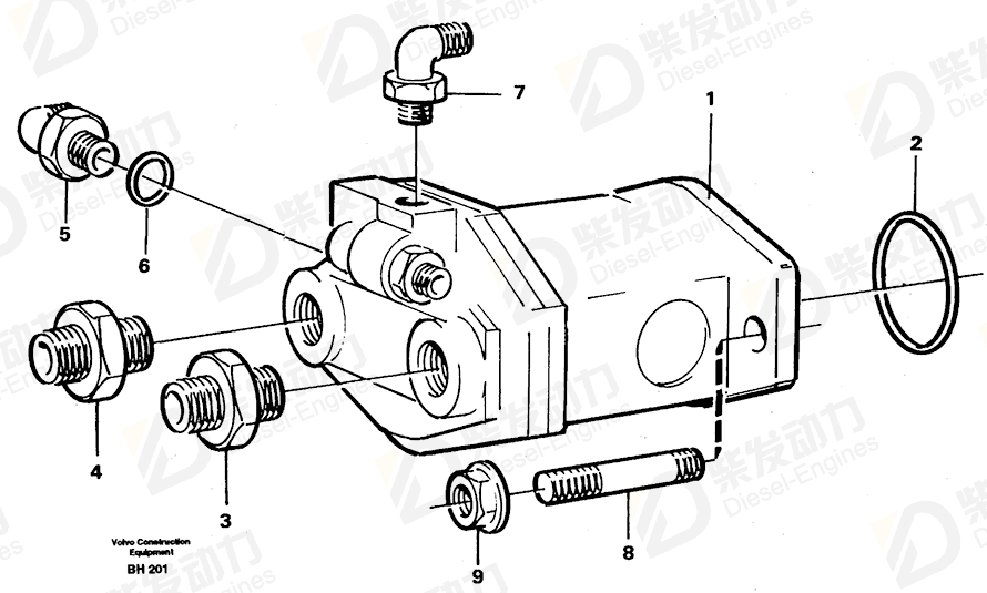 VOLVO Piston pump 11061557 Drawing VOLVO Piston pump 11061557 Drawing