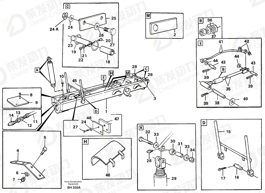 VOLVO Rear frame 11051114 Drawing VOLVO Rear frame 11051114 Drawing