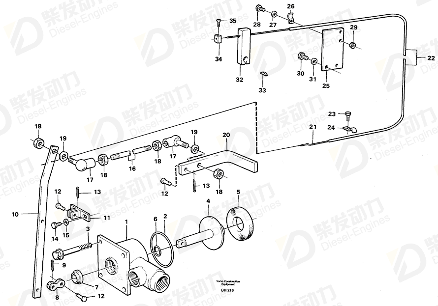 VOLVO Lever 4965587 Drawing