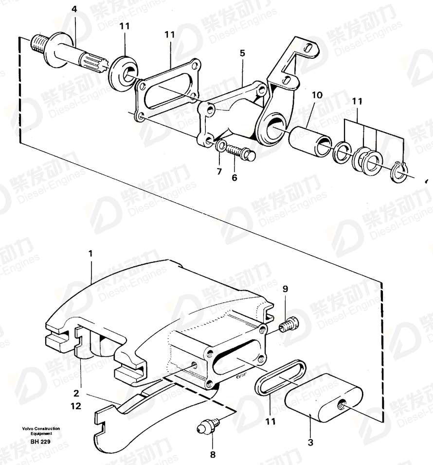 VOLVO Handbrake 11034282 Drawing