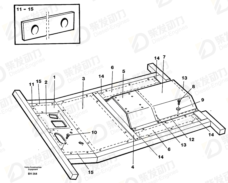 VOLVO Rubber moulding 11058732 Drawing