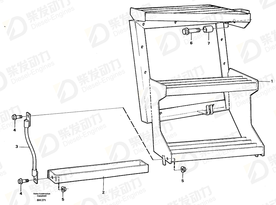 VOLVO Foot step 11056096 Drawing