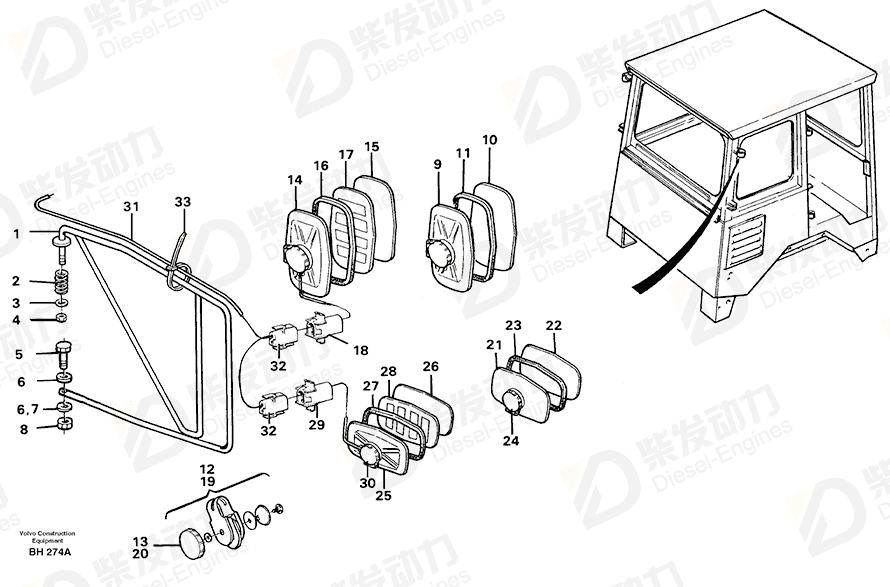 VOLVO Cable harness 11061953 Drawing