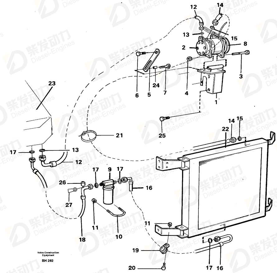 VOLVO Hose 11058307 Drawing