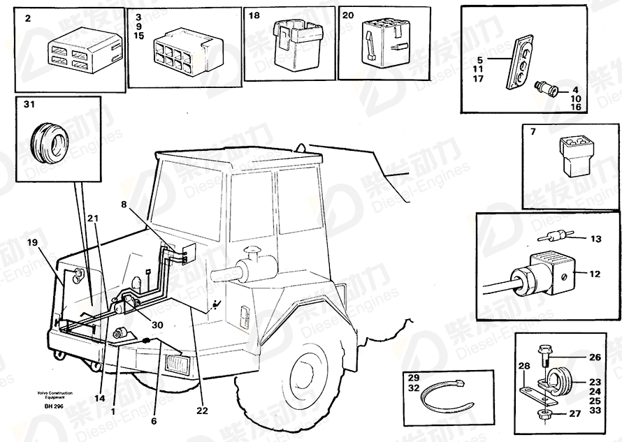 VOLVO Cable harness 11061559 Drawing VOLVO Cable harness 11061559 Drawing