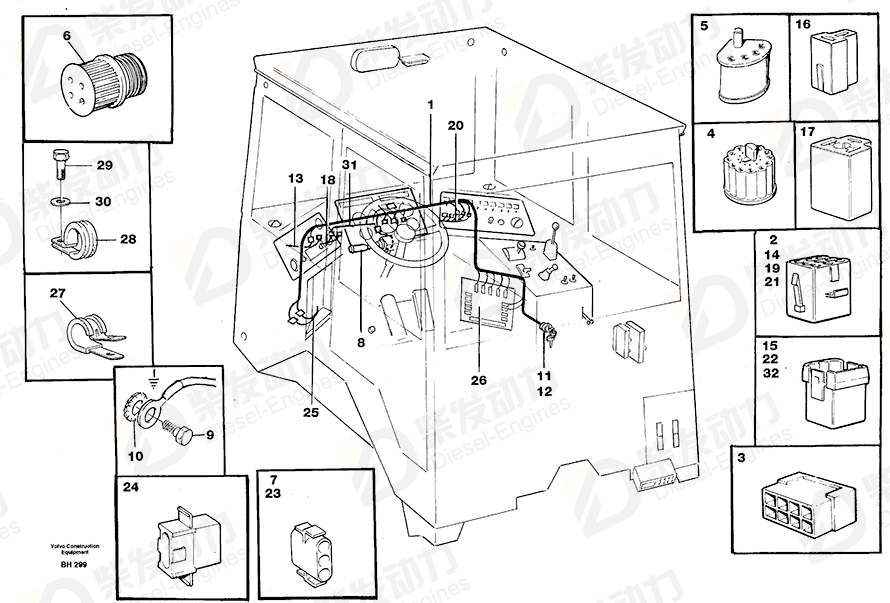 VOLVO Cable harness 4864051 Drawing