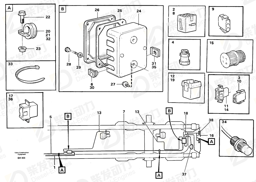 VOLVO Cable harness 11062271 Drawing VOLVO Cable harness 11062271 Drawing