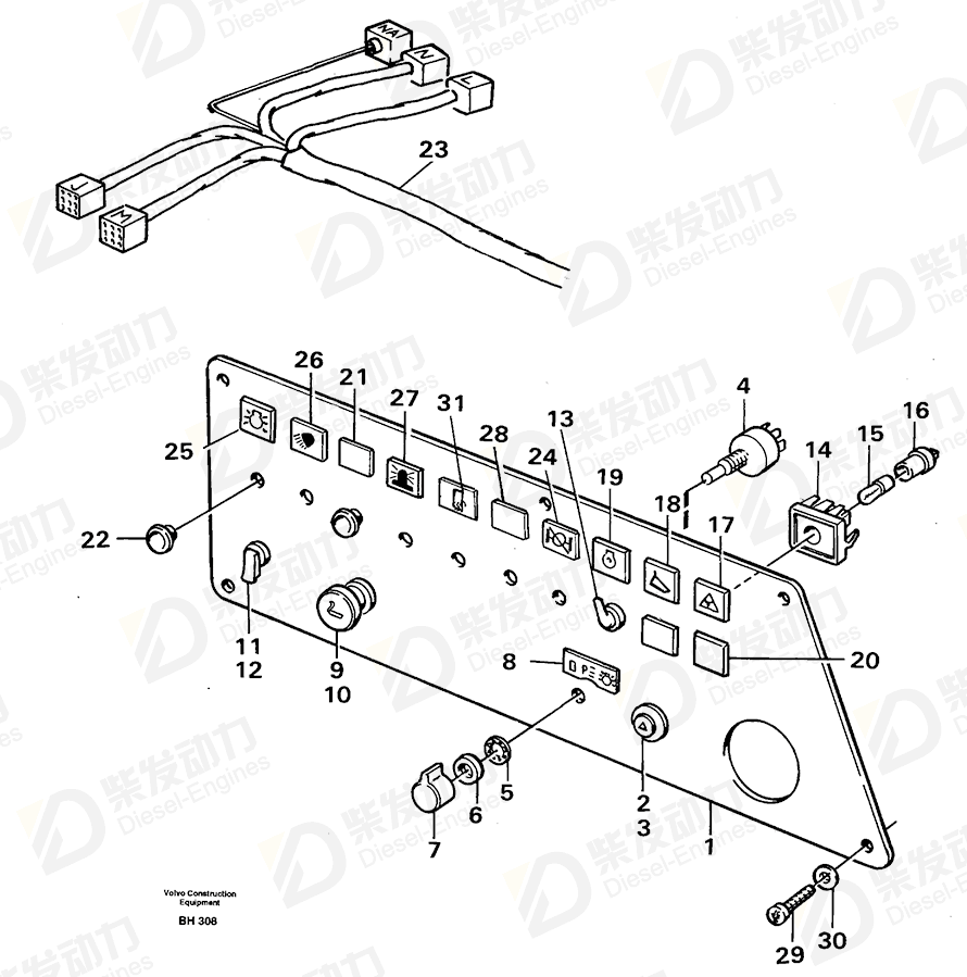VOLVO Instrument plate 11058633 Drawing
