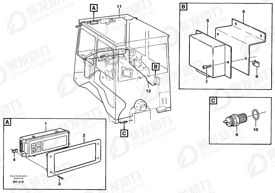 VOLVO Control unit 11042179 Drawing