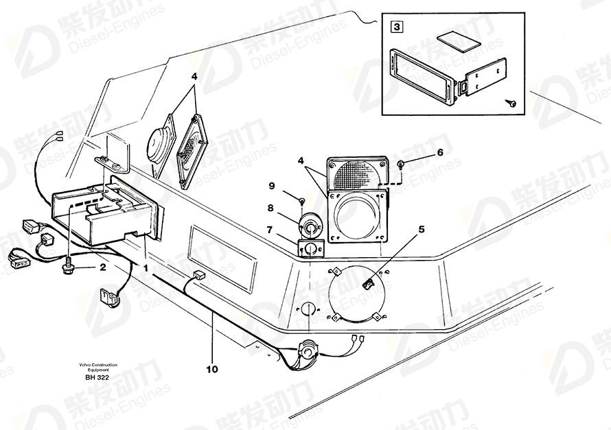 VOLVO Radio 3070080 Drawing