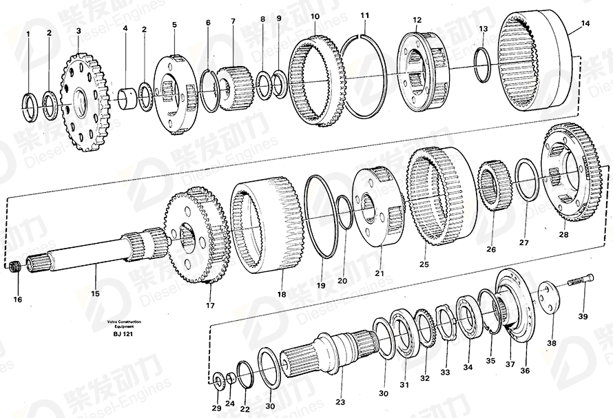 VOLVO Thrust washer 15112704 Drawing
