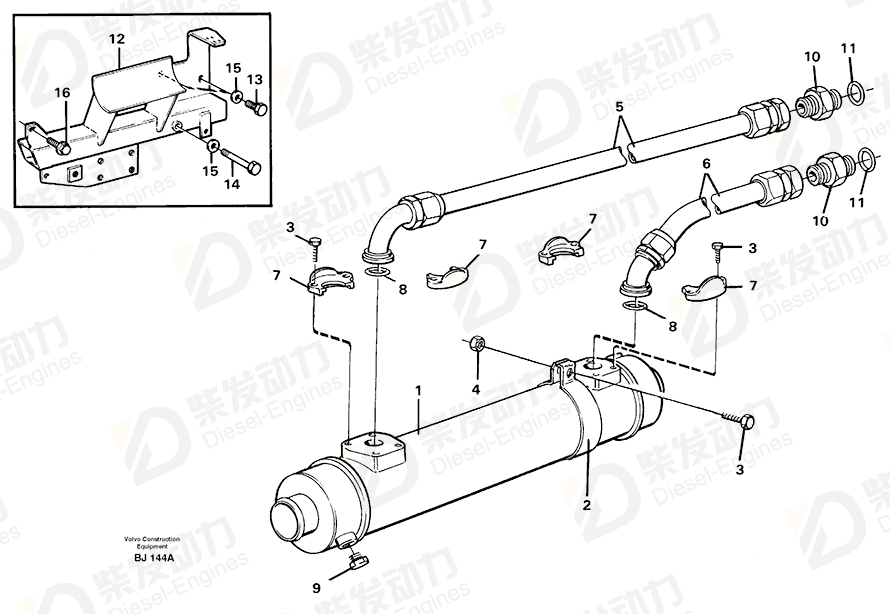VOLVO Hose 11061743 Drawing