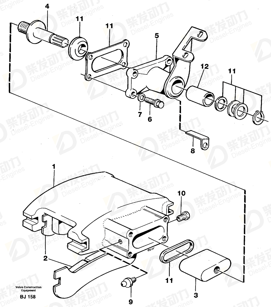 VOLVO Handbrake 11049396 Drawing