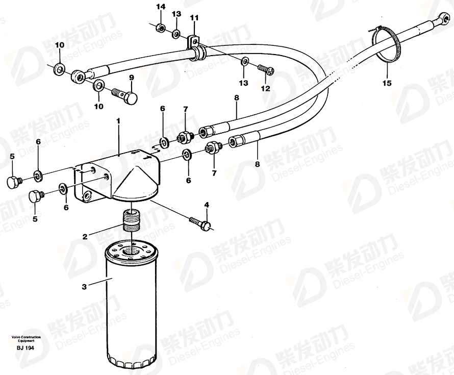 VOLVO Hose 11031281 Drawing