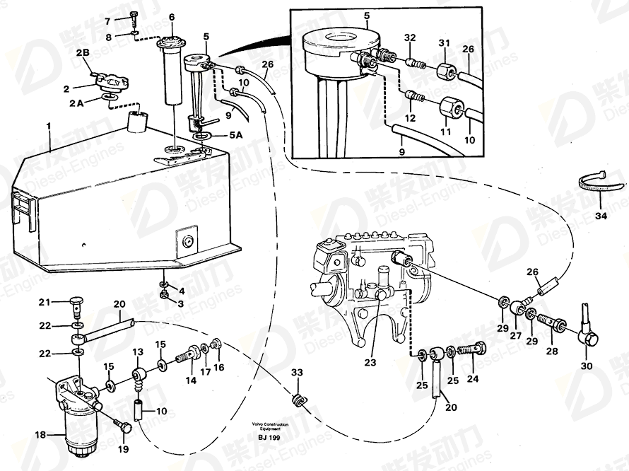 VOLVO Water separator 8159966 Drawing VOLVO Water separator 8159966 Drawing