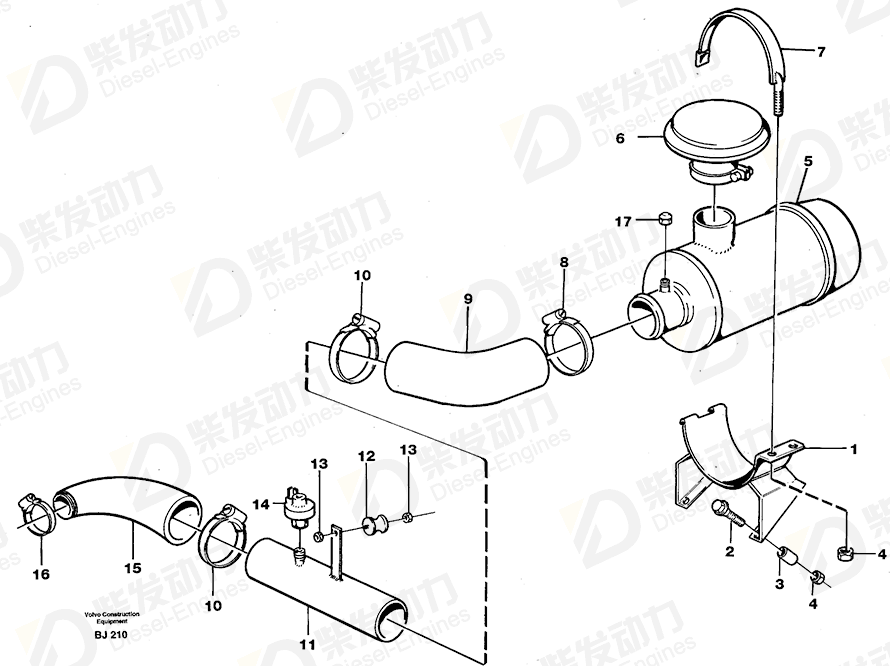 VOLVO Hose clamp 11191149 Drawing