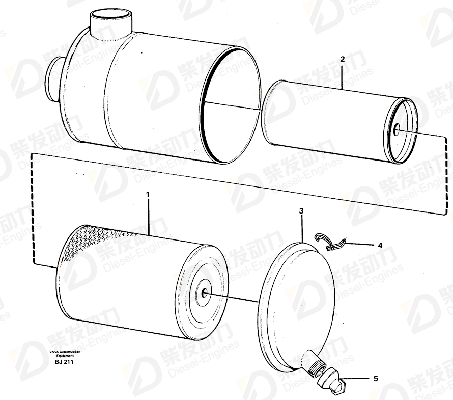 VOLVO Air cleaner 11033990 Drawing