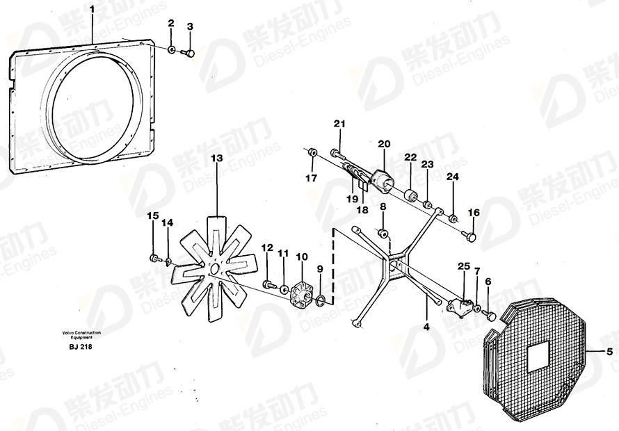 VOLVO Fan motor retainer 11051399 Drawing