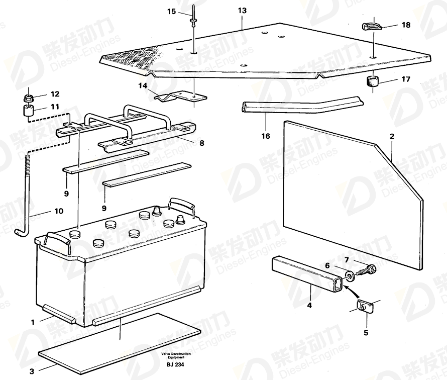 VOLVO Retaining clamp 4943663 Drawing