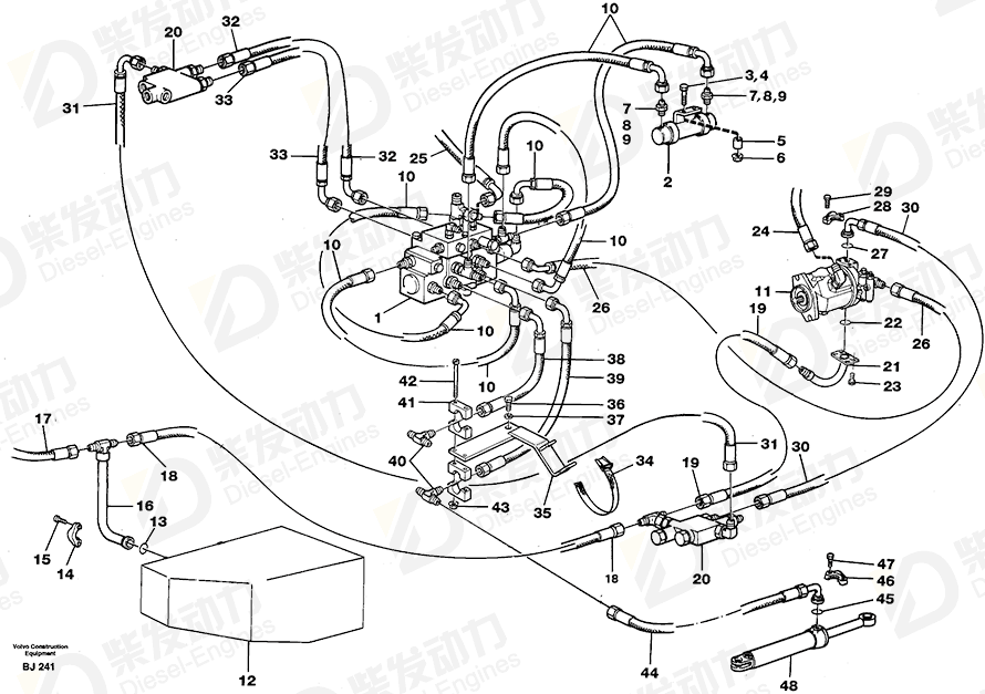 VOLVO Pipe 11061380 Drawing