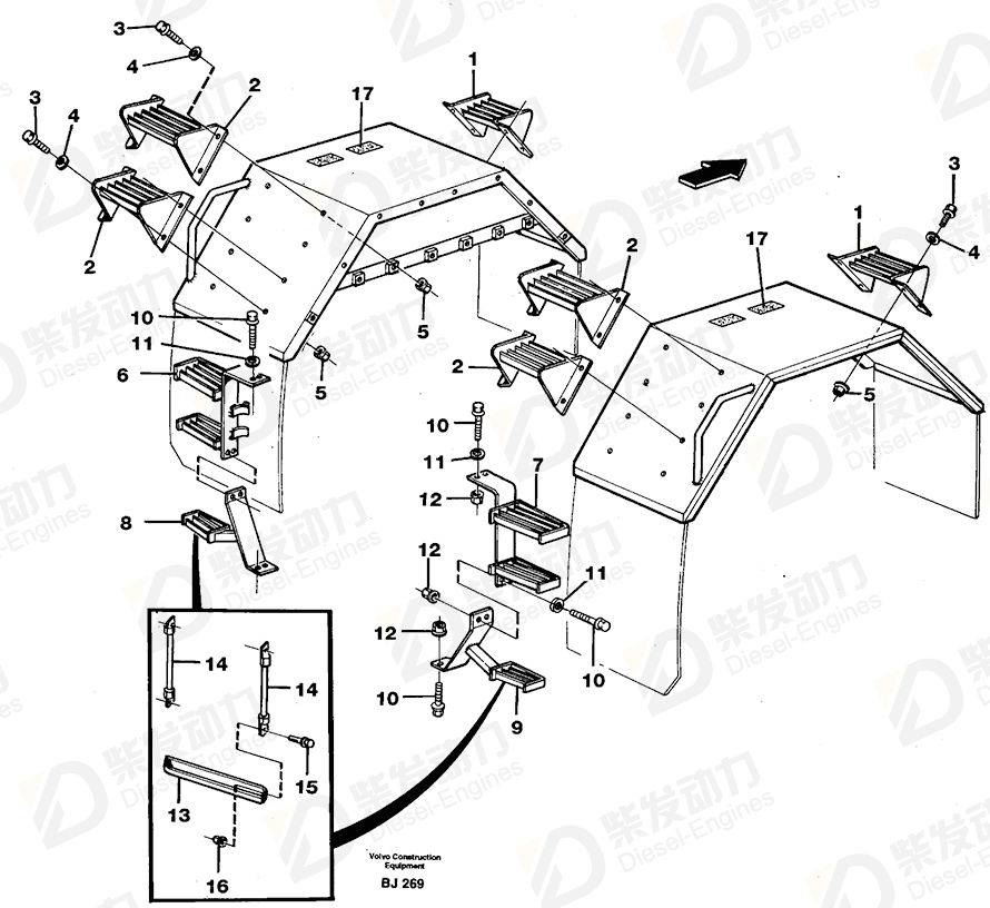 VOLVO Foot step 4970502 Drawing