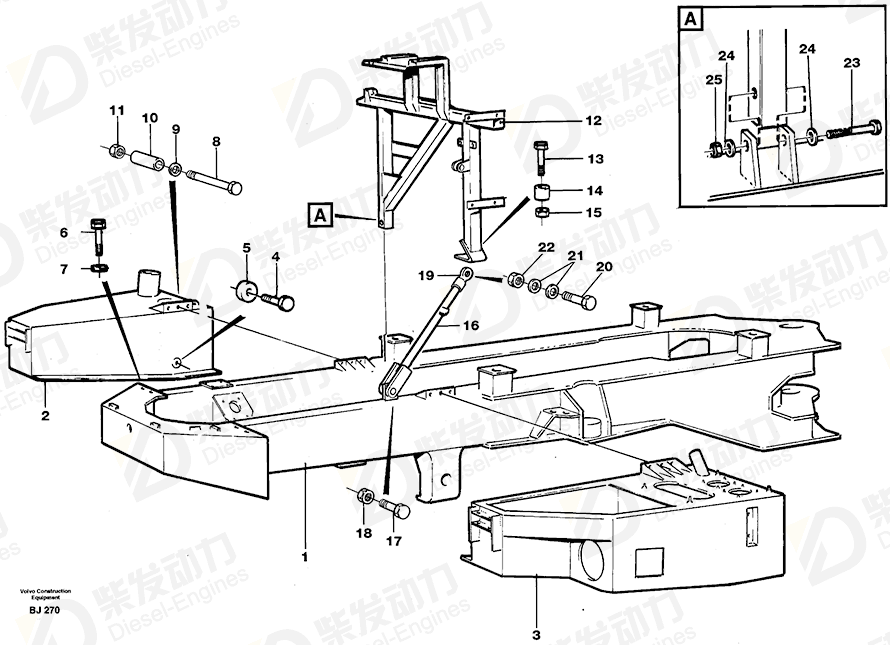 VOLVO Front frame 11052275 Drawing VOLVO Front frame 11052275 Drawing
