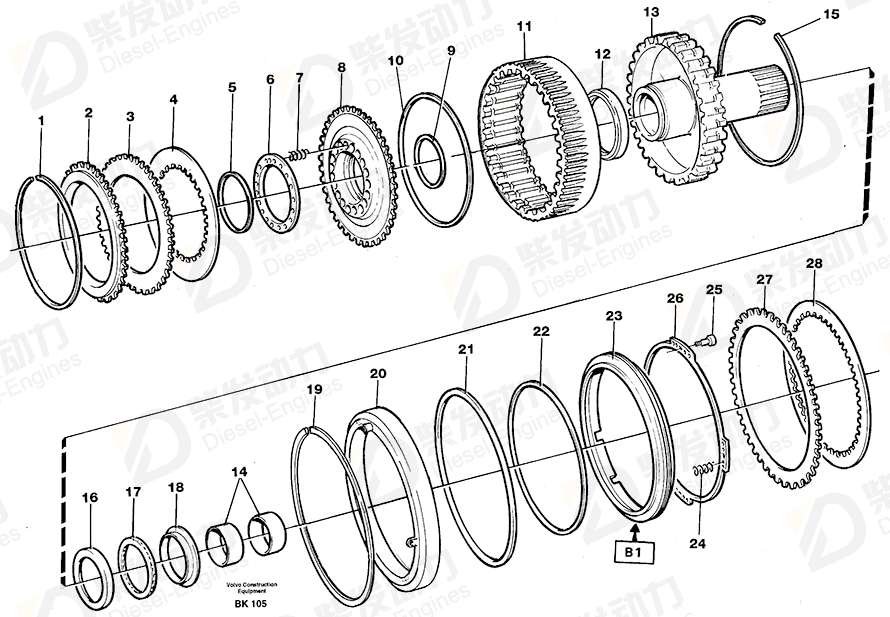 VOLVO Thrust washer 1650400 Drawing VOLVO Thrust washer 1650400 Drawing