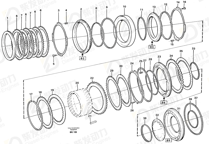 VOLVO Spring retainer 11038033 Drawing VOLVO Spring retainer 11038033 Drawing